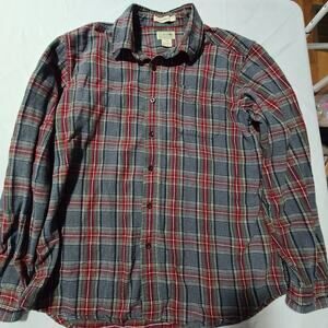 Mens LL Bean Flannel LS Button Down Shirt Traditional Fit Large Gorpcore